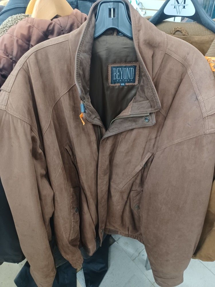Beyond Leather 2Xl Brown Suede Leather Jacket