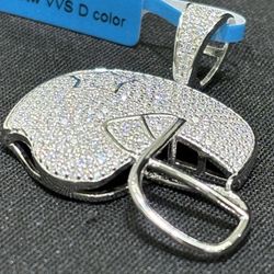 NEW Football Player Helmet Pendant Moissanite 1.62 ctw VVS D color