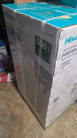 NEW Hisense 8,000 BTU Portable AC + Heat Pump – WiFi – Dual Hose – 550 Sq Ft