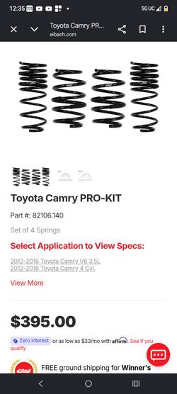 Eibach Pro-Kit Lowering se traduce al español como Kit de resortes de descenso Eibach Pro-Kit o Kit de muelles de descenso Eibach Pro-Kit (según el pa