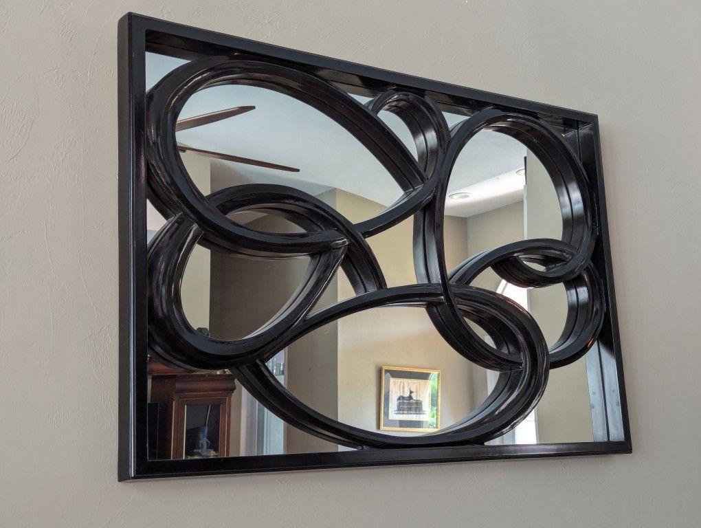 Designer Black Lacquered Mirror