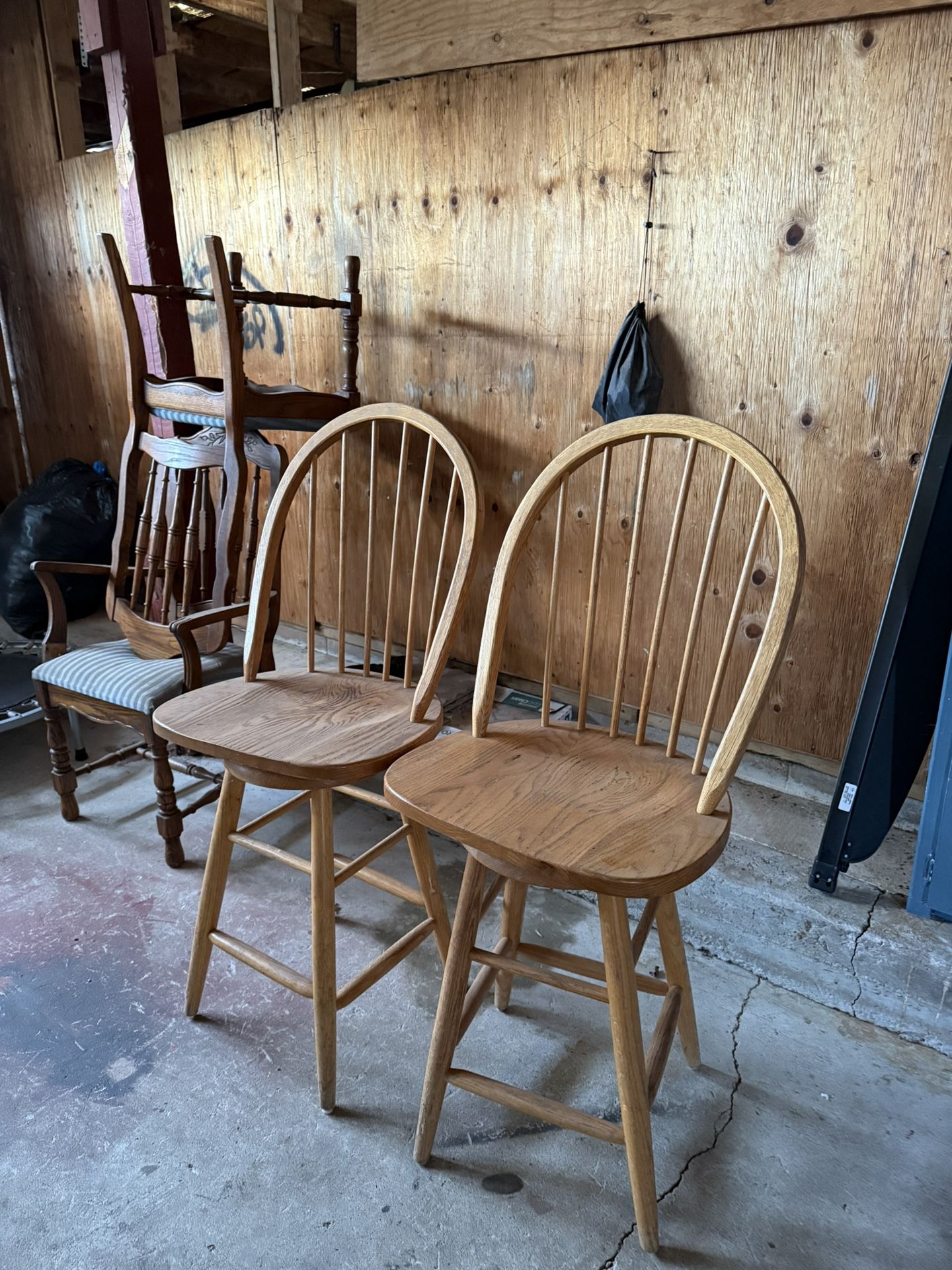 Solid Wood Swivel Stool