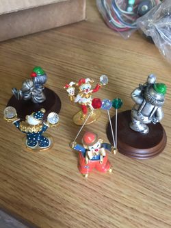 5) pewter Clown figurines