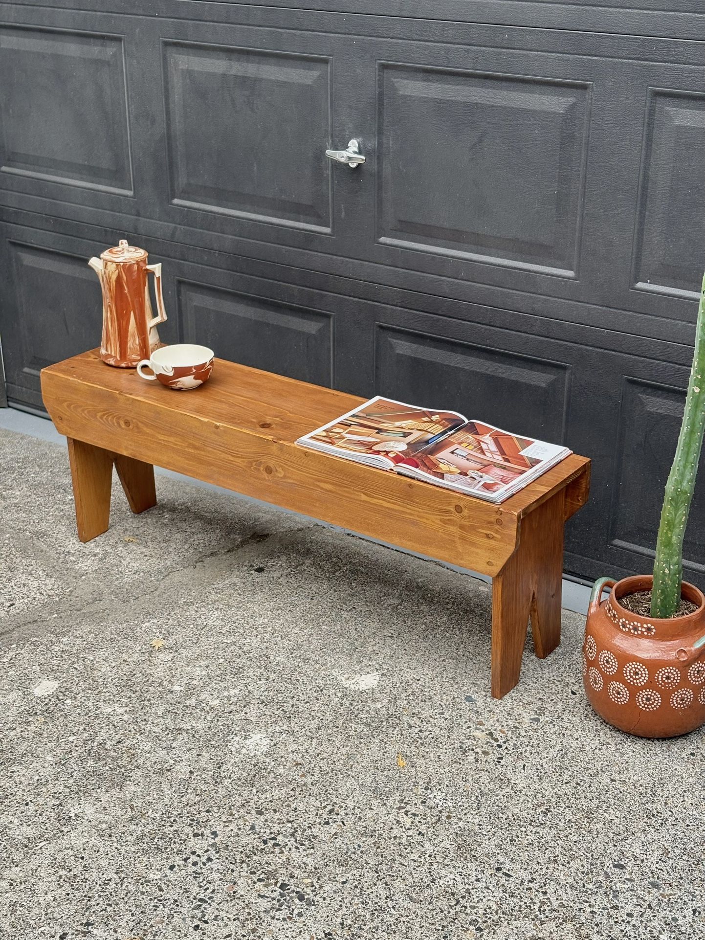 🦓 VINTISH INTERIORS 🦓 Solid Pine Primitive Entry Way Bench