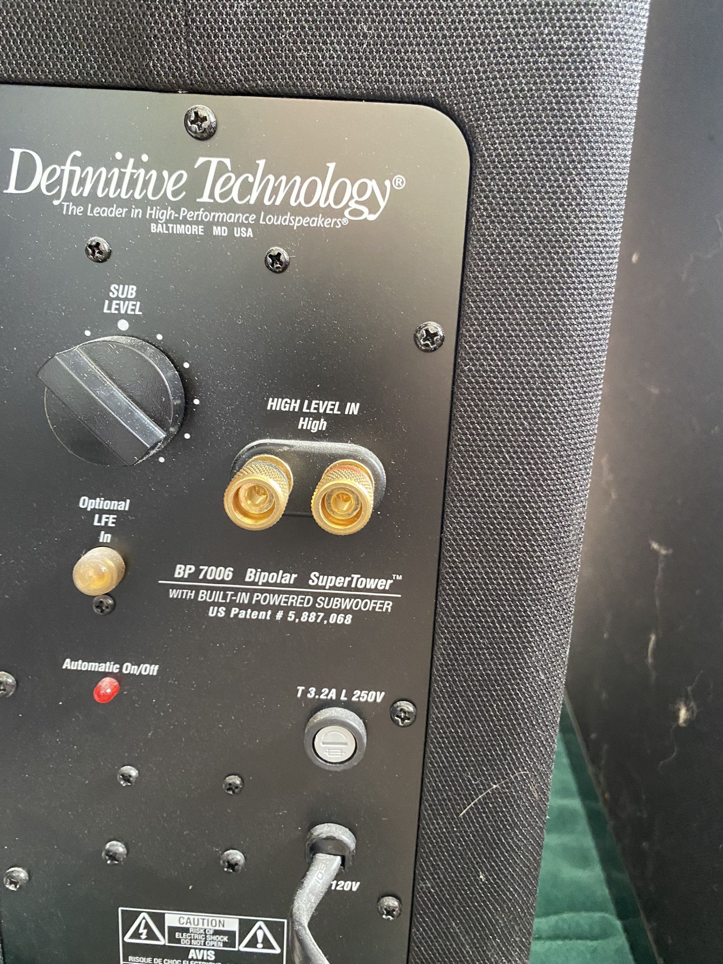Definitive Technology BP6B Rear Surround Sound Tower Floor Speakers