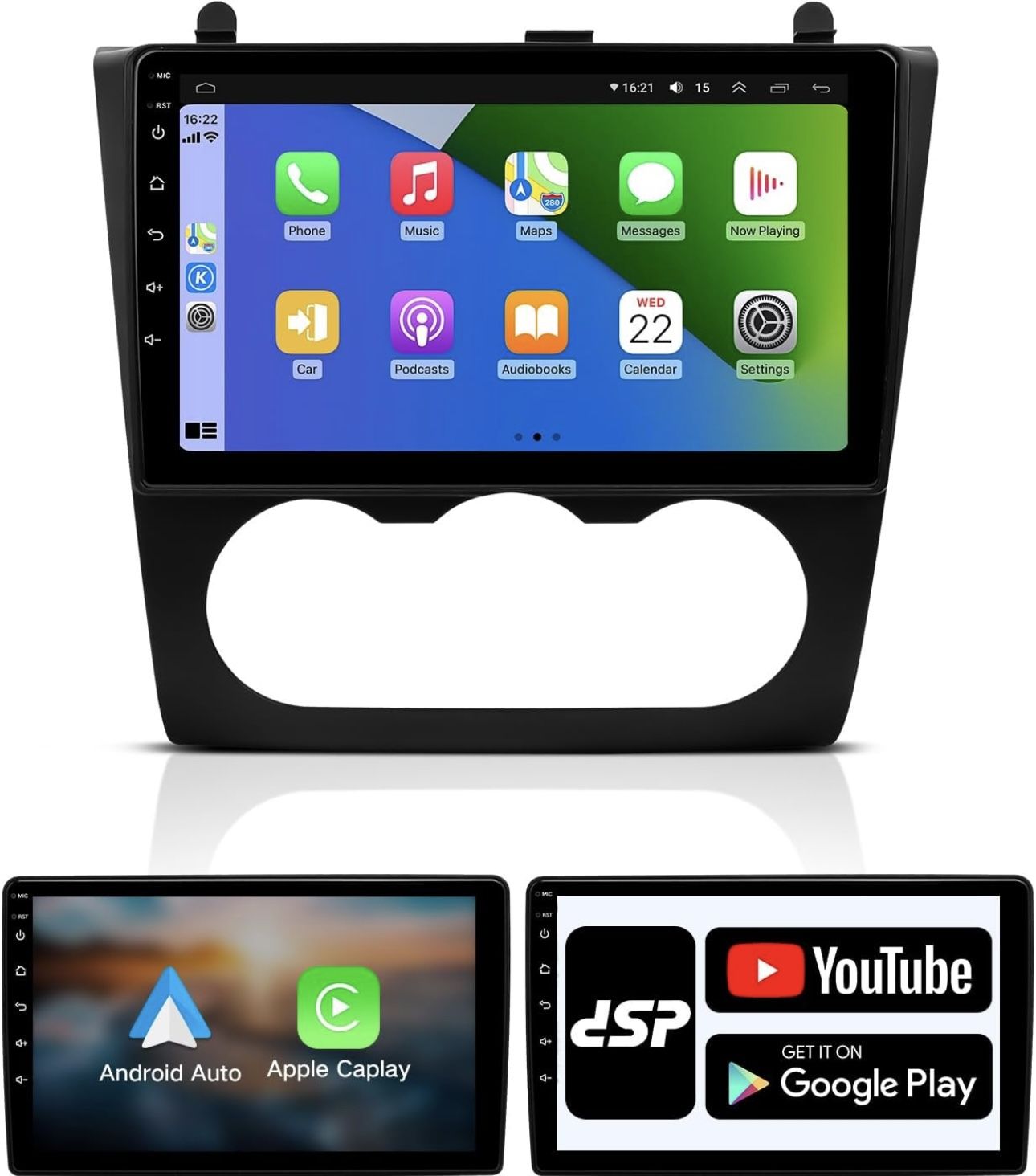 Wireless Apple Play Car Stereo with Bluetooth 5.0 for Nissan Altima 2007-2012, ViaBecs 4GB 64GB 9 Inch Touchscreen Radio Android Auto Head Unit Suppor