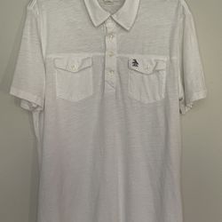 Penguin Munsingwear Polo Shirt Men's Large White Casual Short Sleeve, EUC Nice!