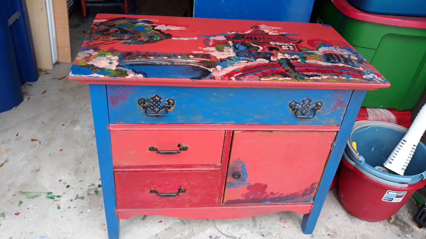Antique Asian Inspired Cabinet