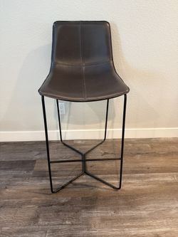 West Elm Slope Leather Bar Stools (Set of 2) — Brand New, Never Used