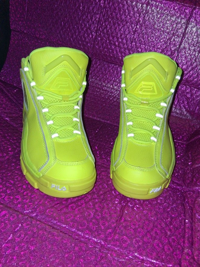 Fila Grant Hill 2 Basketball Shoe Women's 7 Sample New Without Box Safety Yellow