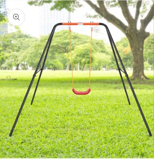 MaxKare Metal Swing Set for Backyard Playground Swing Set Suitable for Kids Toddlers Porch Backyard Single Set Outdoor