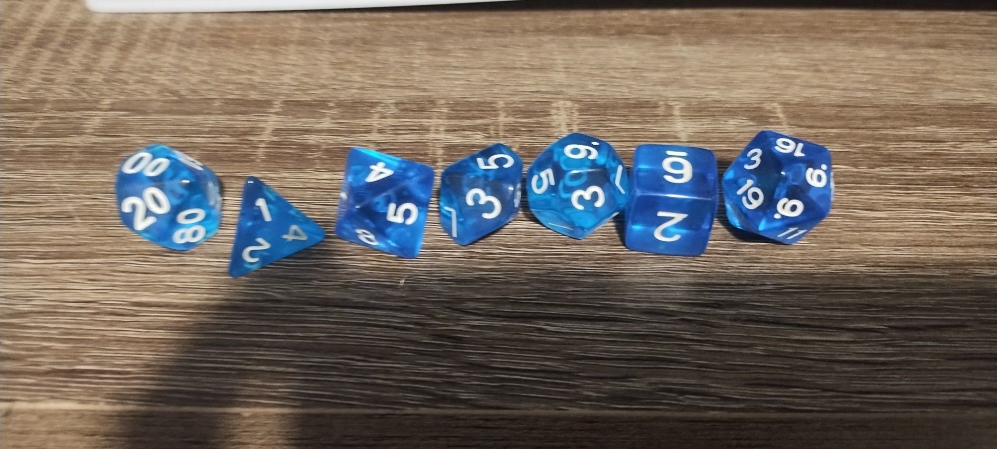 D&D  Dice 7 Dice Blue
