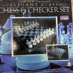 Elegant Glass Chess And Checkers Set