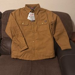 Genuine Dickies Flannel Lined Canvas Shirt Jacket Size L