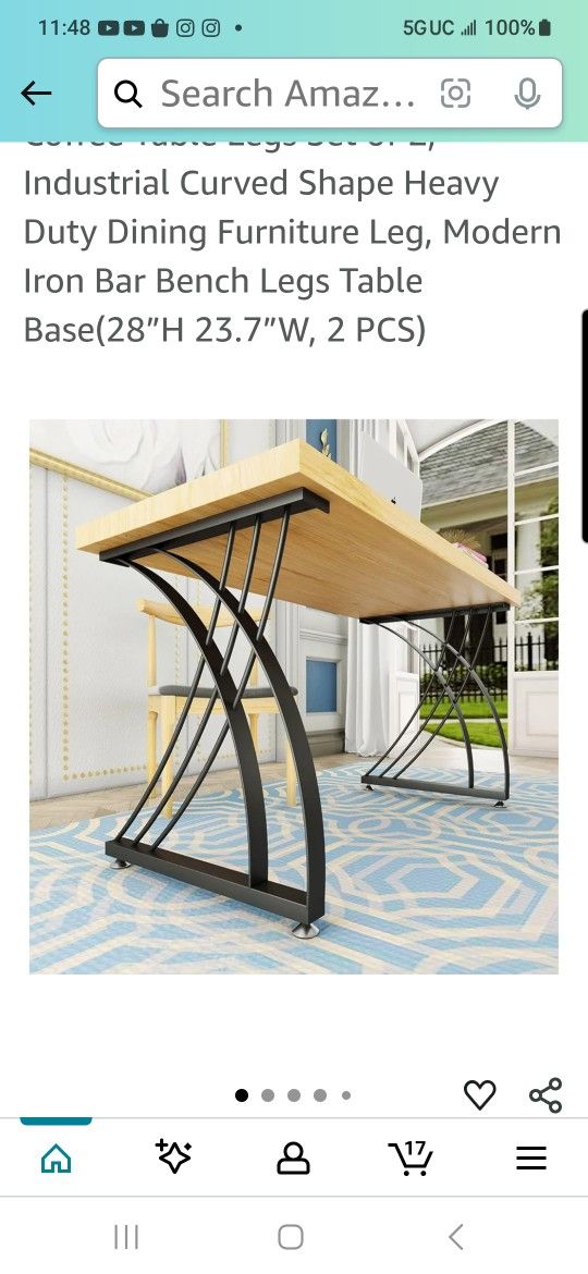 Black Metal Modern Look Desk/Table Legs