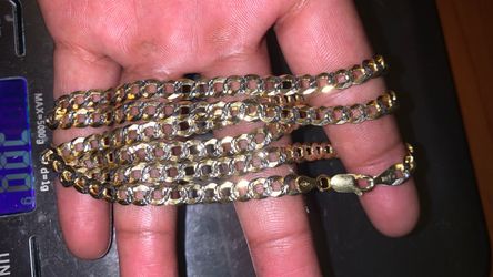 925 Two tone Cuban Diamond Cut