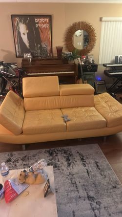 Contemporary Italian Leather Couch