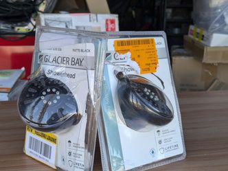 2-Pack Glacier Bay 4-Spray Patterns with 1.8 GPM 3.5 in. Tub Wall Mount Single Fixed Shower Head in Matte Black