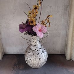 Living Room Decor Artificial Flowers In Large Vase