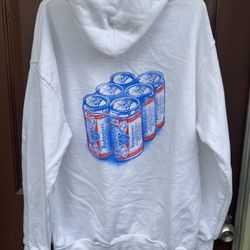 Budweiser Six Pack Beer Graphic White Pullover Hoodie Sweatshirt Father’s Day Gift