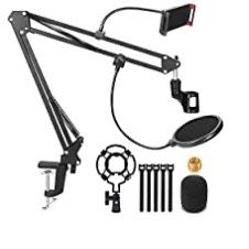  Microphone Stand, Magicfun Mic arm Desk Adjustable Suspension Boom.