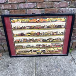 Antique Rare The London Transport Throughout The Times Framed Poster $100