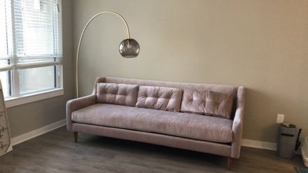West Elm - 90” Pink Velvet Sofa