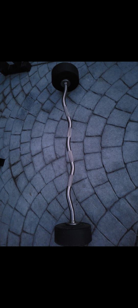 80lbs fixed weight curl bar