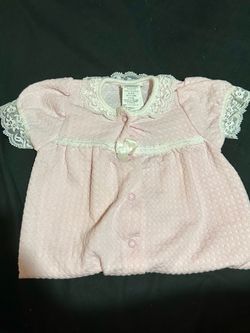 Vintage Carters 0-3 Months Baby Footed Romper Pink Lace Little Girl Clothes