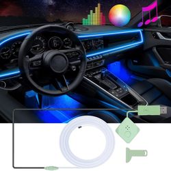 6M Colors!!! Car RGB Interior Ambient LED Strip Light Music USB Atmosphere Lamps