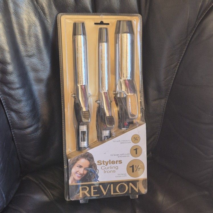 Revlon Stylers Curling Irons 3 Pack Sizes  3/4", 1", 1 1/2"  NIP