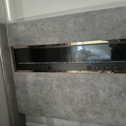 LED fireplace bed frame 