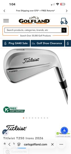 Mint condition Titleist T-250 4-PW used twice.