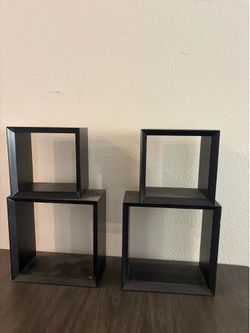 4 black shelves $20