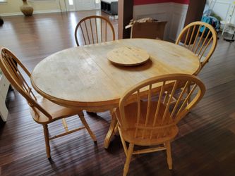 Wood table 4 chairs