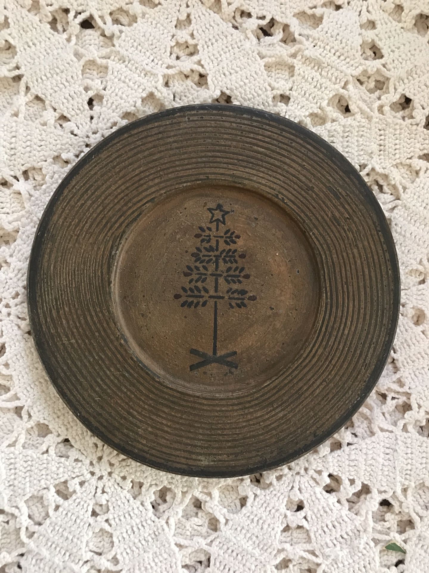 Christmas Wood Dish Vintage