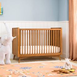 West Elm x PBK Mid-Century Convertible Crib With Mattress