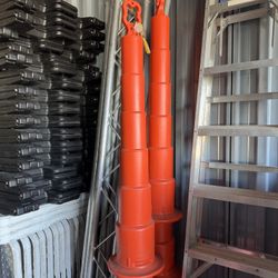 48” Uline Delineator Posts With Base Weights 