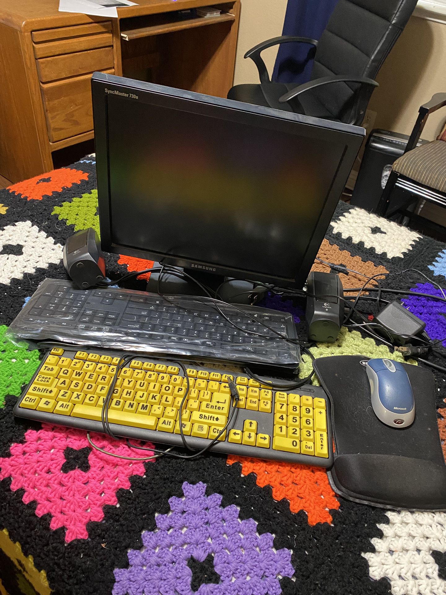 Computer Monitor, Mouse, 2 Keyboards, Speakers