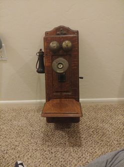 Antique Wood Wall Phone