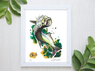 Tarpon watercolor painting fishing home decor