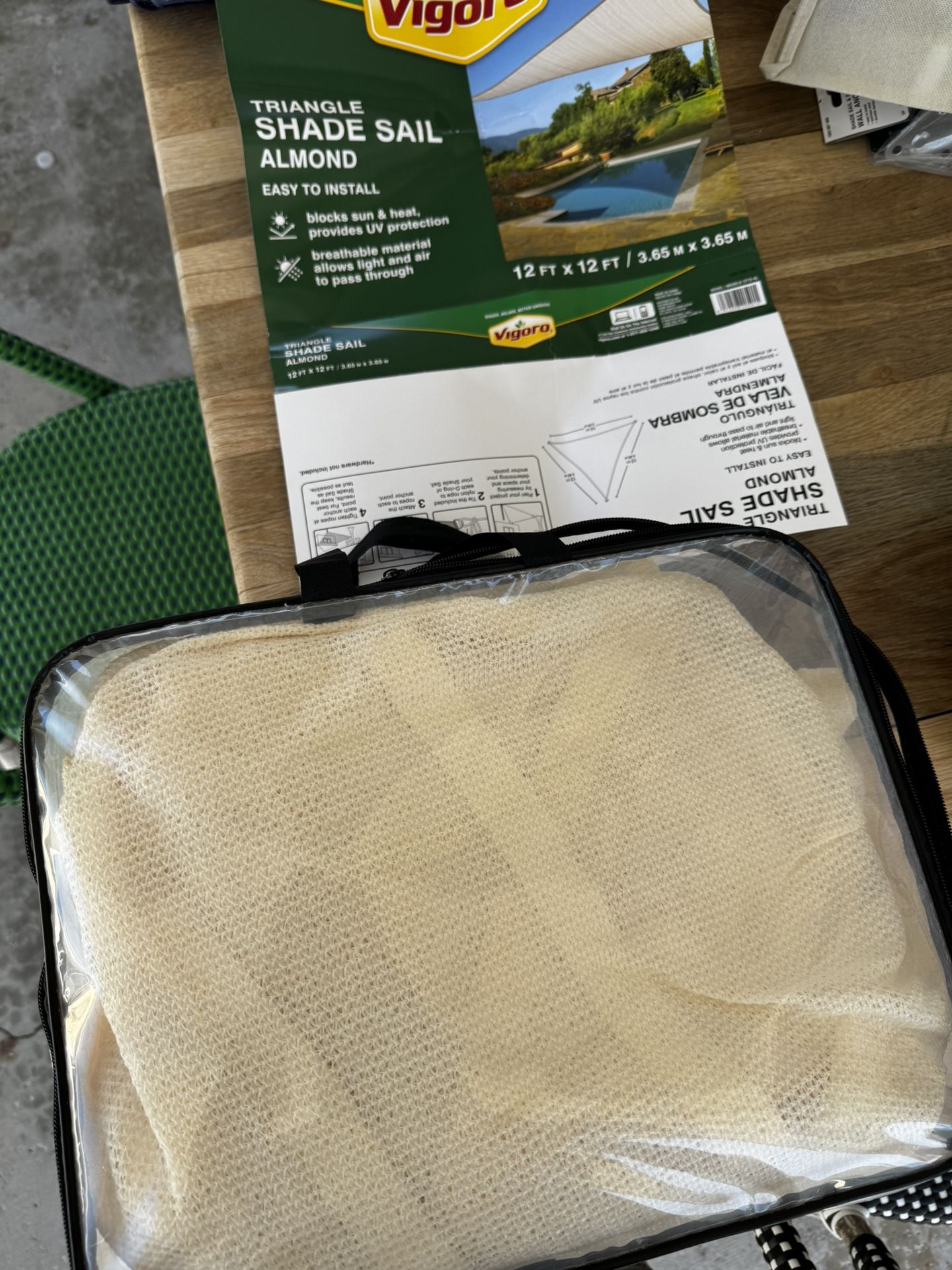 Triangle Shade Sail - Almond