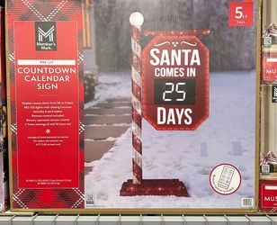 Member's Mark 5' Pre-Lit Santa Countdown Sign