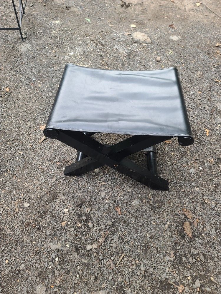 Leather folding stool