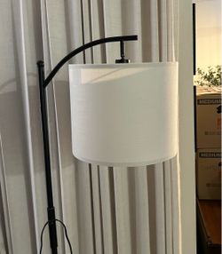 Black Floor Lamp With White Shade