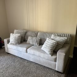 grey corduroy couch! 