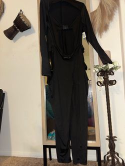Cosplay catsuit with buckles  with neck zipper