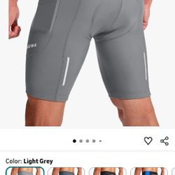 Bikewa Men's Bike Shorts 3D Padded Cycling Road Biking Mountain Riding Biker Bicycle UPF 50+ Cycle Shorts Zipper Pockets