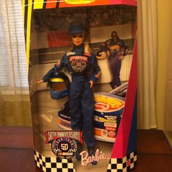 Vintage Collector Edition 50th Anniversary NASCAR Mattel Barbie Doll (1998) NIB