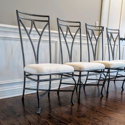 Dining Chairs with Wrought Iron Frames